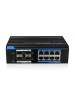 8 portlu 10/100/1000 Base-T RJ45 bağlantı noktası (PoE) switch 