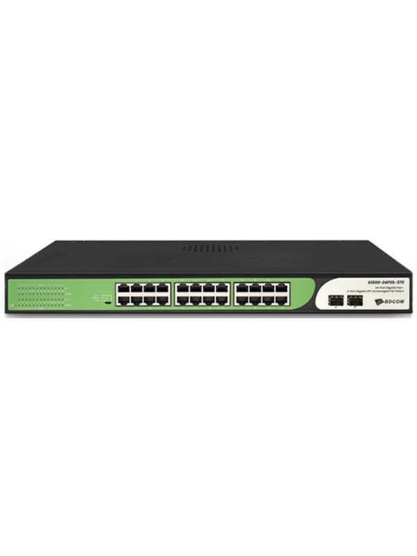 24 Port Unmanaged POE Switch S1500-24P2S-370 BDCOM 24 Port Unmanaged POE Switch S1500-24P2S-370 BDCOM