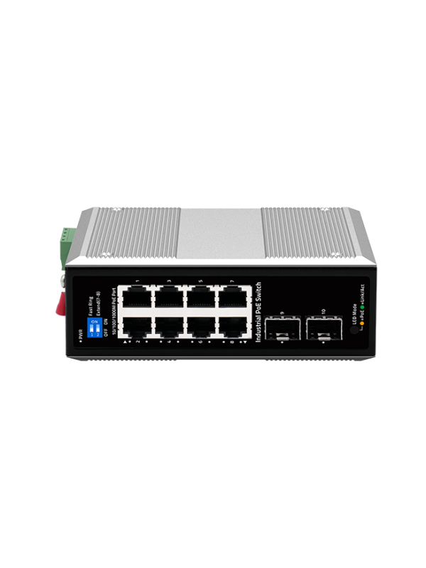 BDCOM 8 Port Yönetilemez Endüstriyel PoE Switch IES200-LS2080P