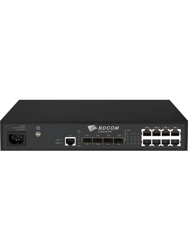 Bdcom 8 Port Managed PoE Switch S2900-8P4X Bdcom 8 Port Managed PoE Switch S2900-8P4X